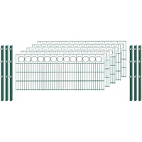 Arvotec Doppelstabmattenzaun "EXCLUSIVE 80 zum Einbetonieren "Ring" mit Zierleiste" Zaunelemente Zaunhöhe 80 cm, Zaunlänge 2 - 60 m 6 Pfosten H/L: cm x 10 m grün (dunkelgrün) Zaunelemente