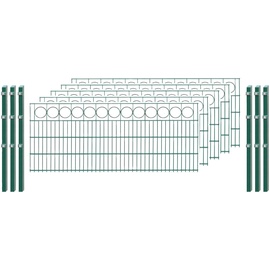 Arvotec Doppelstabmattenzaun "EXCLUSIVE 80 zum Einbetonieren "Ring" mit Zierleiste" Zaunelemente Zaunhöhe 80 cm, Zaunlänge 2 - 60 m 6 Pfosten H/L: cm x 10 m grün (dunkelgrün) Zaunelemente