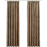 vidaXL Verdunkelungsvorhänge mit Haken 2 Stk. Samt Beige 140x225 cm
