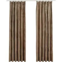 vidaXL Verdunkelungsvorhänge mit Haken 2 Stk. Samt Beige 140x225 cm