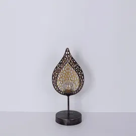 GLOBO LED Solarleuchte, Feuer-Effekt, Tropfen-Optik, Crackle gold