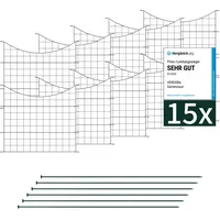 VERDOBA Premium Teichzaun - Gartenzaun Komplettset - 15 Zaunelemente - Zaun für den Garten, Gitterzaun Set Unterbogen Zaun Garten - Hundezaun, Gartenzaun Metall (15x Unterbogen, Anthrazit - RAL 7016)