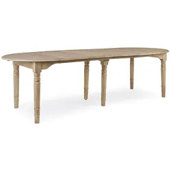 Casa Padrino Luxus Massivholz Esstisch Naturfarben 110-272 x 110 x H. 78 cm - Ausziehbarer Massivholz Küchentisch - Esszimmer Möbel - Küchen Möbel - Massivholz Möbel - Luxus Möbel