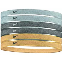 Nike Swoosh Sport Stirnband 6 Einheiten - Grey / Black / Gold - One Size