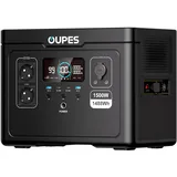 OUPES Exodus 1500 Tragbare Powerstation 1500W, 1488Wh Solargenerator mit 2 Steckdose (Boost 1700W, 3600W Spitze), Schnellladung, USV-Funktion Akku Generator für Camping, Wohnmobil, Reise
