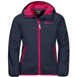 Jack Wolfskin Softshelljacke Fourwinds (wind-& wasserabweisend) nachtblau/pink Kinder/Jugendliche