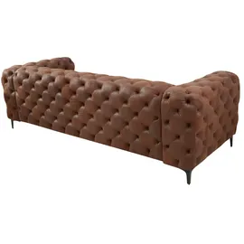 Riess-Ambiente Chesterfield Sofa Mikrofaser 3-Sitzer Braun