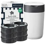 TOMMEE TIPPEE Twist & Click Advanced Windeleimer weiß inkl. Nachfüllkassette 6 Stück