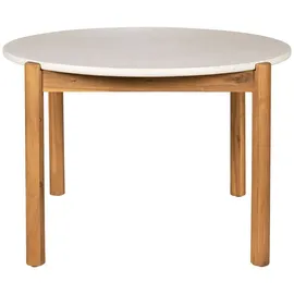 VCM Terracina Gartentisch Ø 120 x 75 cm Natur/Weiß