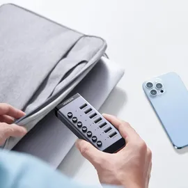UGREEN USB-C auf 7-Port USB-A 3.0 Hub DC 12v Grau