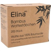Elina-med Wattestäbchen Bambus, für Erwachsene, nachhaltig, 200 Stück