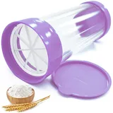 Yueser Puderzuckerstreuer, Mehlsieb Einhand Puderzuckermühle Kakaostreuer Puderzuckersieb Staubzuckerstreuer Staubzuckermühle Pulverstreuer Kakaopulver Streuer Puderzucker Mühle Mehlstreuer (Violett)