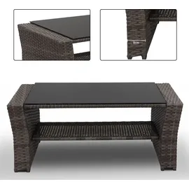 MeXo Polyrattan Lounge-Set 4-tlg. grau/hellgrau
