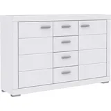 Forte Snow Kommode mit 2 Türen, 4 Schubladen, Holzwerkstoff, Weiß matt, 170.7 x 41.4 x 108.8 cm