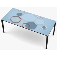 MyMaxxi Möbelfolie MyMaxxi - selbstklebende Tischfolie abstrakte Sechsecke blau kompatibel mit Ikea Lacktisch Formen Geometrie Sechseck Möbelfolie Aufkleber - blasenfrei zu verkleben 80 cm x 160 cm