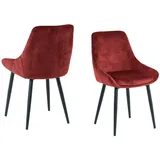 SIT Möbel Polsterstuhl Samt rot 2er Set