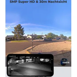 Reolink WLAN IP Kamera, Überwachungskamera 5MP HD mit Audio für Aussen, 2,4/5GHz WiFi, Smarte Bewegungserkennung, Fernzugriff, RLC-510WA Schwarz