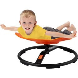 VEVOR Sensorischer Drehstuhl für Kinder 100 kg Tragkraft, 360°-Drehstuhl, sensorischer Spielzeugstuhl für autistische Kinder, Drehstuhl zur Koordination, Balance, Sockel mit Elefantenmotiv Orange