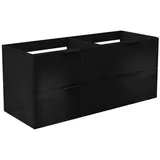 duschspa Waschtisch Unterschrank Waschtischunterschrank Waschbeckenunterschrank Badschrank, 50-120cm Hängeschrank, Matt / Hochglanz schwarz 120 cm x 52 cm x 46.3 cm