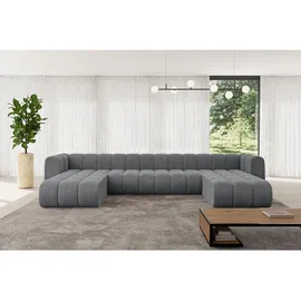 altdecor Wohnlandschaft modulares Sofa Joren-U2 - 410x177x70 cm Dunkelgrau