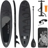 ECD Germany ECD-Germany Stand Schwarz, Kunststoff, Wasser/Strand/Meer, 76x10x308 cm, unisex, Freizeit, Pools und Wasserspaß, Stand Up Paddle SUP Board Maona Paddelboard aufblasbar 308