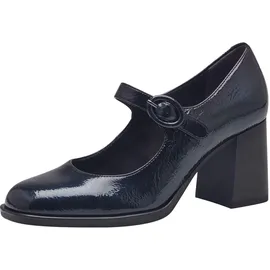 TAMARIS Damen Pumps Blockabsatz Vegan; Navy PATENT, EU 39