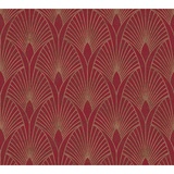 A.S. Création Vliestapete New Walls Art Deco Muster Glänzend Leicht Strukturiert Rot Gold FSC®