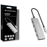 Conceptronic HUBBIES16G 4-Port USB 3.2 Gen-2 Hub, 10Gbps, USB-C x 4, 100W USB PD