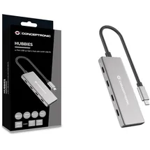 Conceptronic HUBBIES16G 4-Port USB 3.2 Gen-2 Hub, 10Gbps, USB-C x 4, 100W USB PD