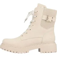 Rieker Damen Stiefelette Webstoff Schnalle Plateau 72631, Größe:38 EU, Farbe:Beige - Beige