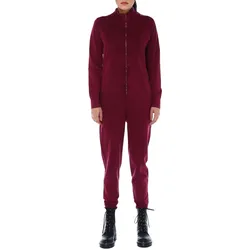 ROCKUPY Damen Jumpsuit lässiger Overall mit Rücken-Print cooler Einteiler Onesie 393824 Weinrot - S