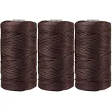 3 Stücke 1.5mm Polyester Garn,MoreChioce Polypropylen-Kordel Makramee-Kordel Makramee Seil Häkelgarn Makramee Garn Polyester Macrame Cord Häkeltasche Kordel für Strickwaren,Kaffee