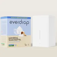 everdrop Vollwaschmittel Starter Set (38 Waschladungen + hochwertige Aufbewahrungsbox) - Strahlendes Weiß für saubere Wäsche (EU Ecolabel zertifiziert)