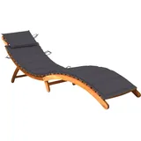vidaXL Akazienholz Massiv Sonnenliege mit Auflage Gartenmöbel Gartenliege Holzliege Liege Relaxliege Saunaliege Liegestuhl Strandliege