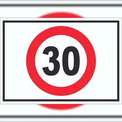 Tempo 30 km/h Geschwindigkeitsbegrenzung Aufkleber Symbol A1 (594x841mm)