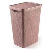 Curver Jute Wäschekorb, mit Deckel rosa