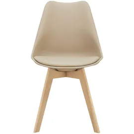 [en.casa] Esszimmerstuhl Fläten Kunstleder beige 6er Set
