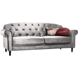 Atlantic Home Collection Couch Samtvelours 2-Sitzer Grau