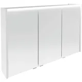Fackelmann LED-Spiegelschrank Verona 110 cm 3 Türen Weiß Glanz