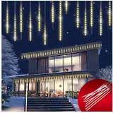 monzana Monzana® Lichterkette 480 LED Außen Wasserdicht 10 Röhre 50cm Innen Weihnachten Eisregen Regenlichterkette Weihnachtsbeleuchtung Warmweiß