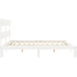 vidaXL Massivholzbett 180 x 200 cm Weiß