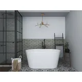 vente-unique Feistehende Badewanne oval - Acryl - 180 L - 130 x 71 x 58 cm - Weiß - APOGON