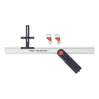 KWB LINE-MASTER Präzisionslineal 800 mm - Set mit Führungsschiene, Winkelanschlag, Sägeführung und Spann-Zwingen - Ideal für Holz-, Bastel- und Metallarbeiten