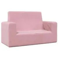 vidaXL Kindersofa 2-Sitzer Rosa Weich Plüsch