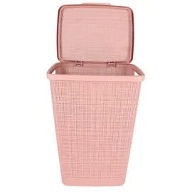 Curver Jute Wäschekorb, mit Deckel rosa