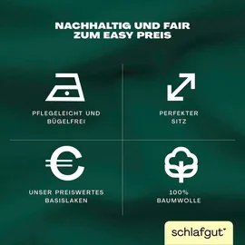 schlafgut Easy Jersey 120 x 200 - 130 x 200 cm green deep