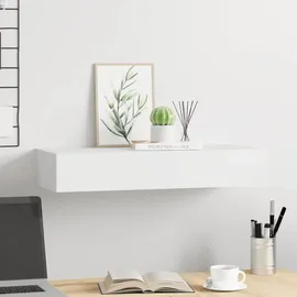 vidaXL Wandregal mit Schublade 60 x 23,5 x 10 cm Weiß