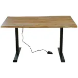 KAWOLA Schreibtisch LORA elektrisch höhenverstellbarer Schreibtisch 180x90cm mit Baumkante massiv