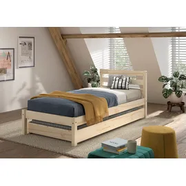 Vipack Kinderbett Pino 90 x 200 cm Kiefer lackiert braun