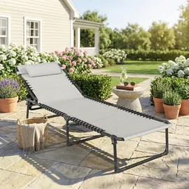 Outsunny Sonnenliege 197 x 58 x 26 cm Beige